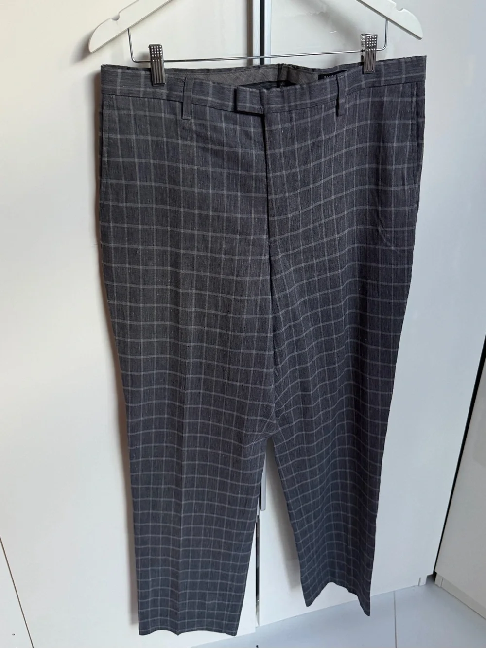 Banana Republic Men's Gray Windowpane Dress Pants